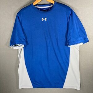 Under Armour Mens‎ XL Blue HeatGear Loose Fit Training T Shirt Top